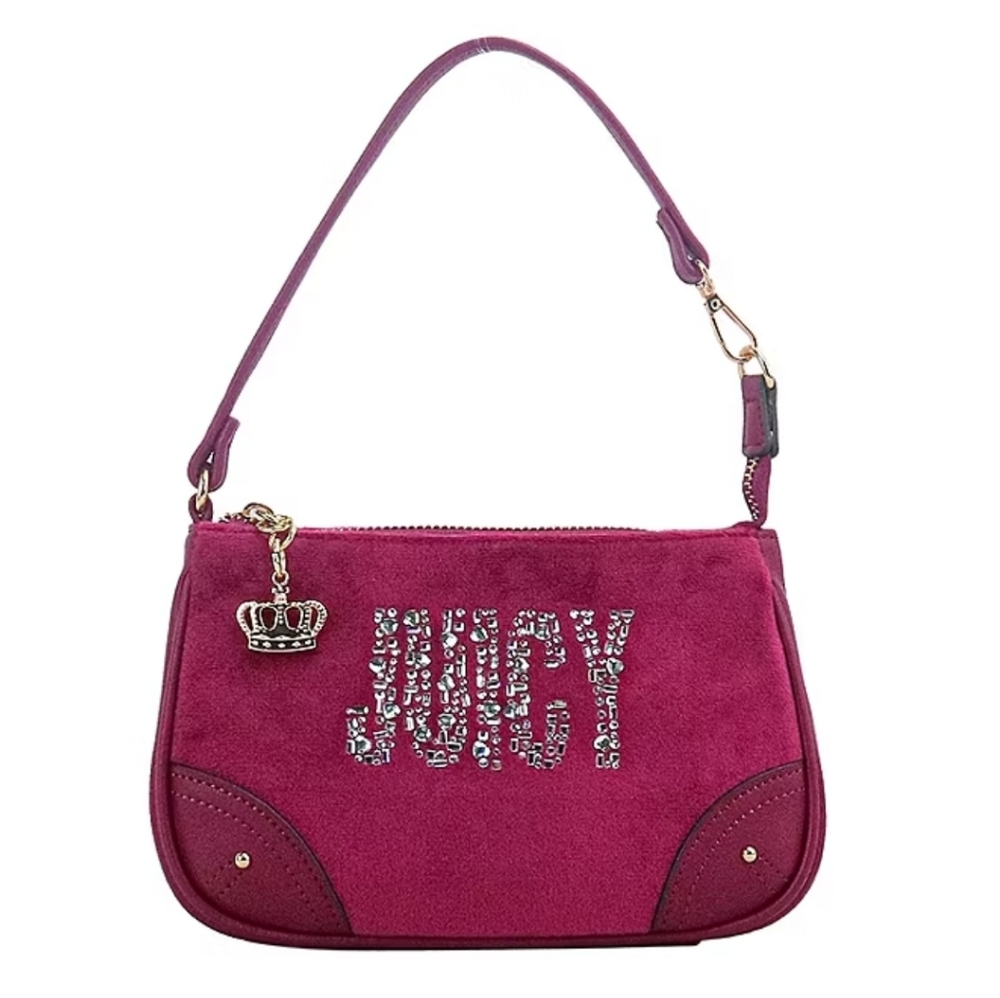 Juicy Couture Plum Berry Velour Wristlet